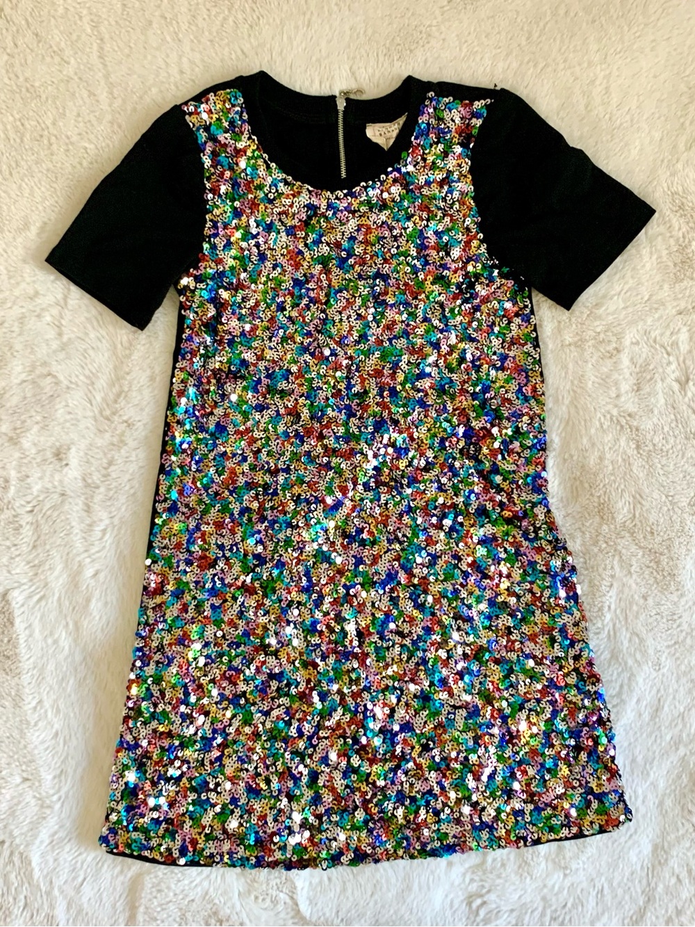Hannah Banana black rainbow sequins dress Girl 10
